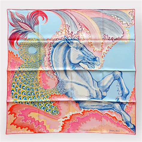 NEW HERMES Cheval Sirene Double Face scarf 90 